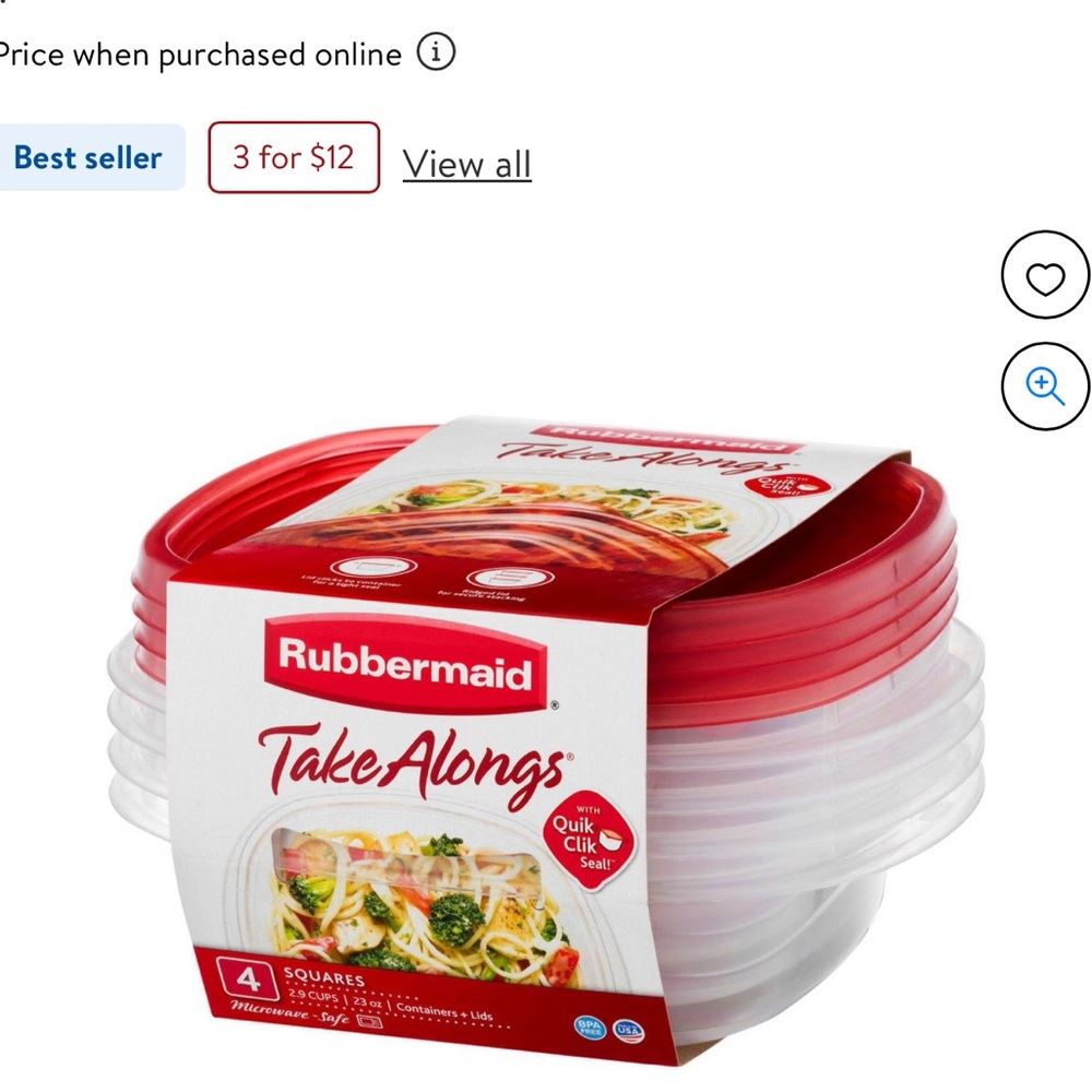 Rubbermaid Take Alongs Red and Clear Food Storage Containers